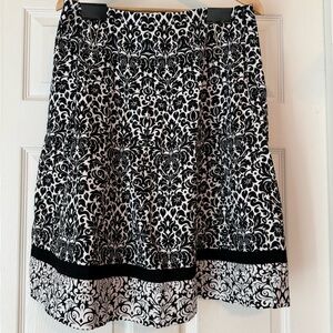 Charter Club Black and White A-Line High-Low Skirt